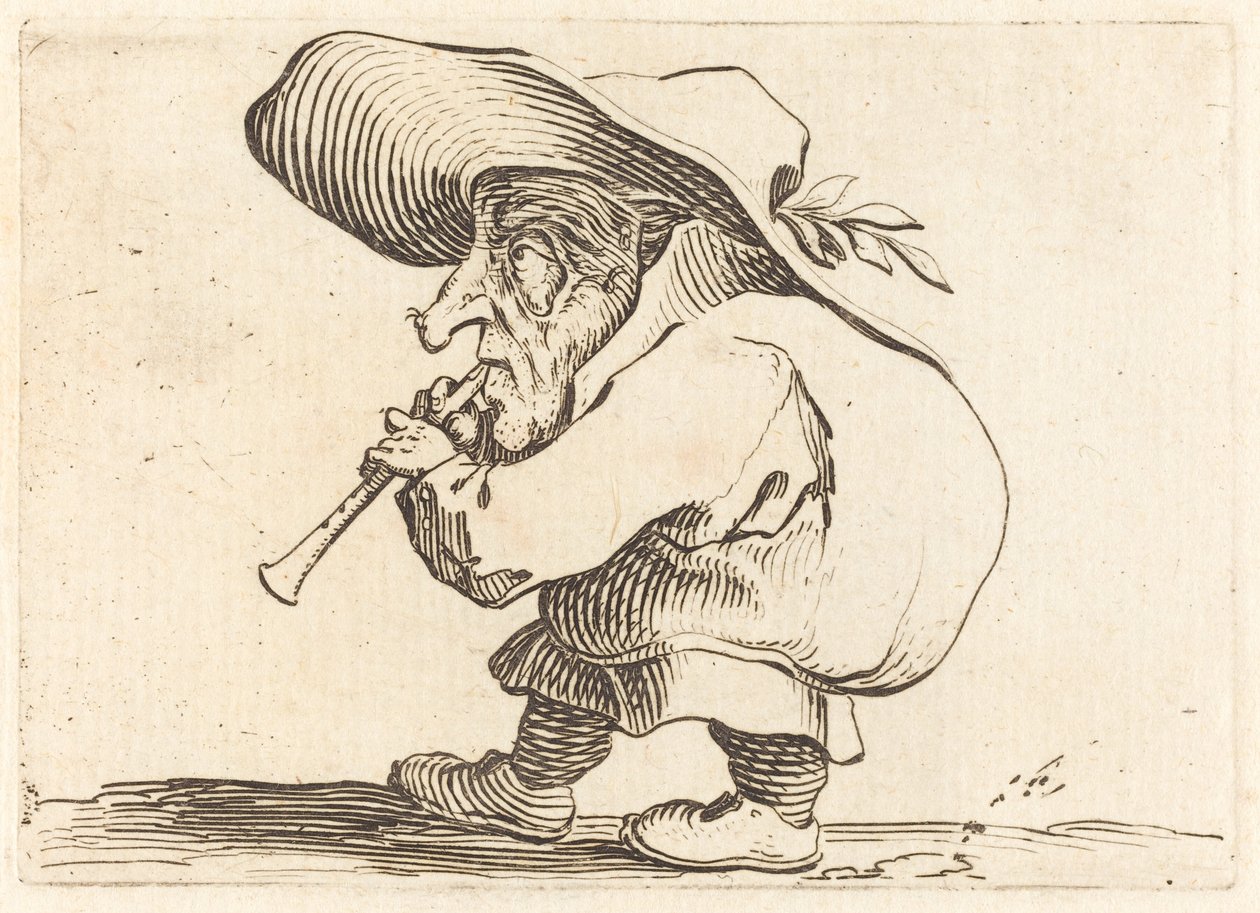 Gracz Flageolet autorstwa Jacques Callot