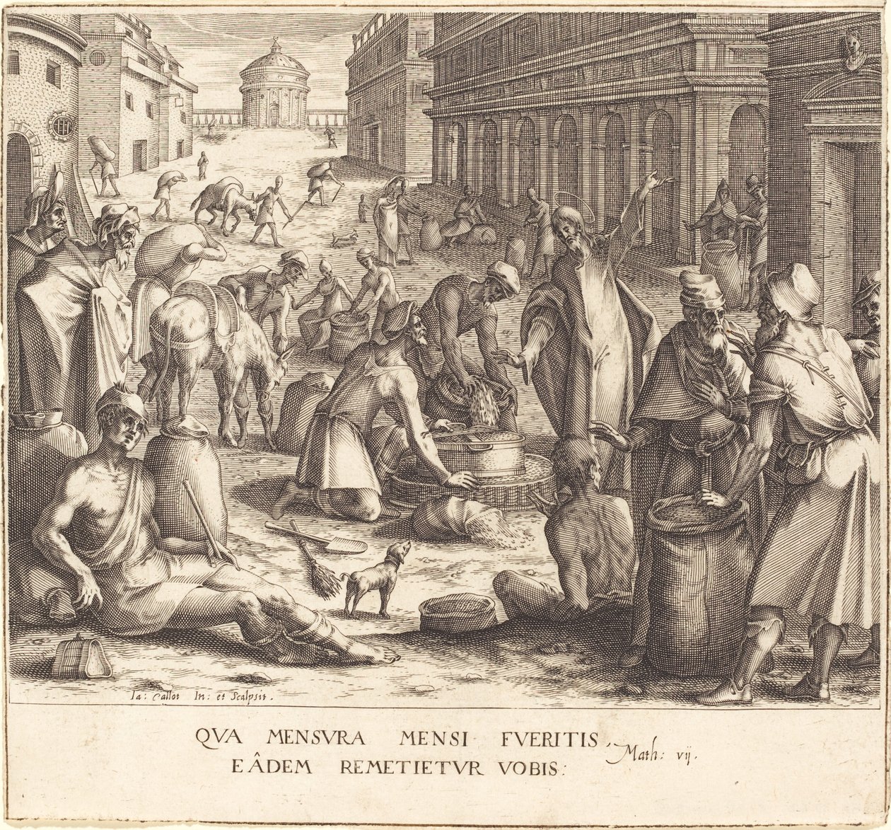 Wagi zbożowe, 16081611. autorstwa Jacques Callot