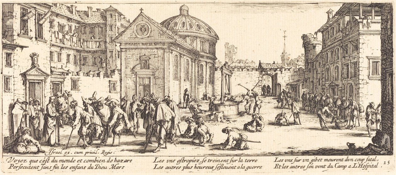 Szpital, ok. godz. 1633. autorstwa Jacques Callot