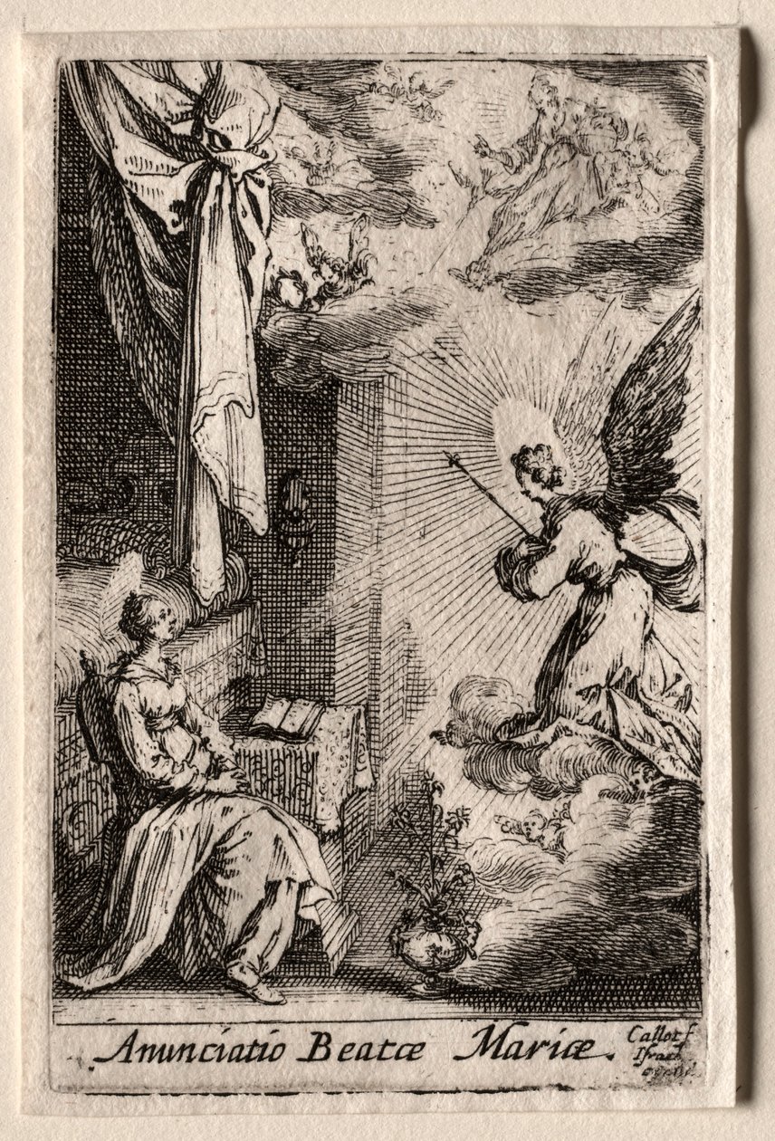 Życie Dziewicy: Zwiastowanie. autorstwa Jacques Callot