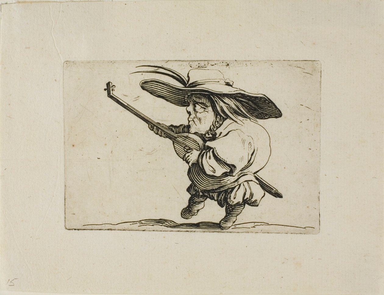 Odtwarzacz lutni, z Varie Figure Gobbi autorstwa Jacques Callot