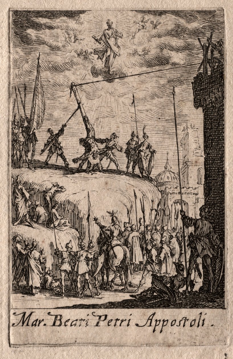 Męczeństwo Apostołów: św. Piotr. autorstwa Jacques Callot