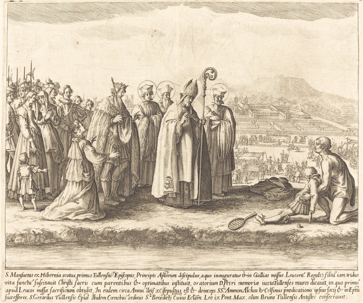 Cud św. Mansuya. autorstwa Jacques Callot