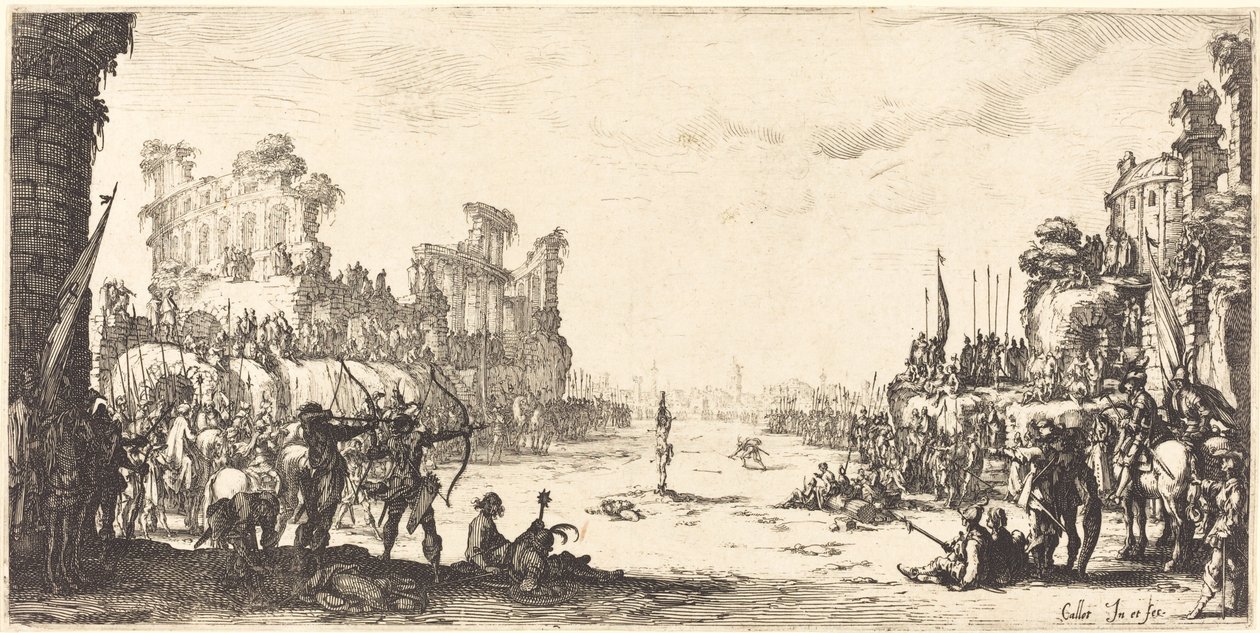 Próba strzałami (św. Sebastian) autorstwa Jacques Callot