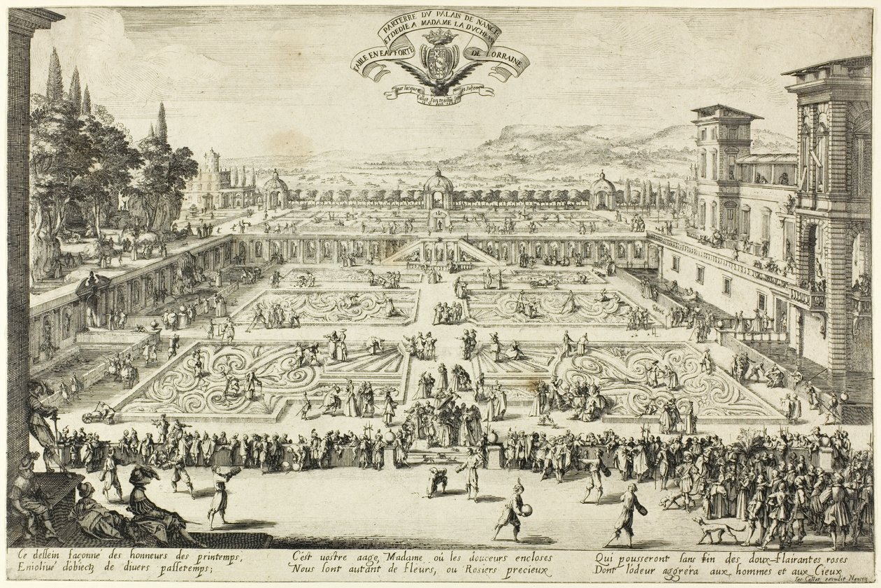 Ogrody pałacowe w Nancy autorstwa Jacques Callot