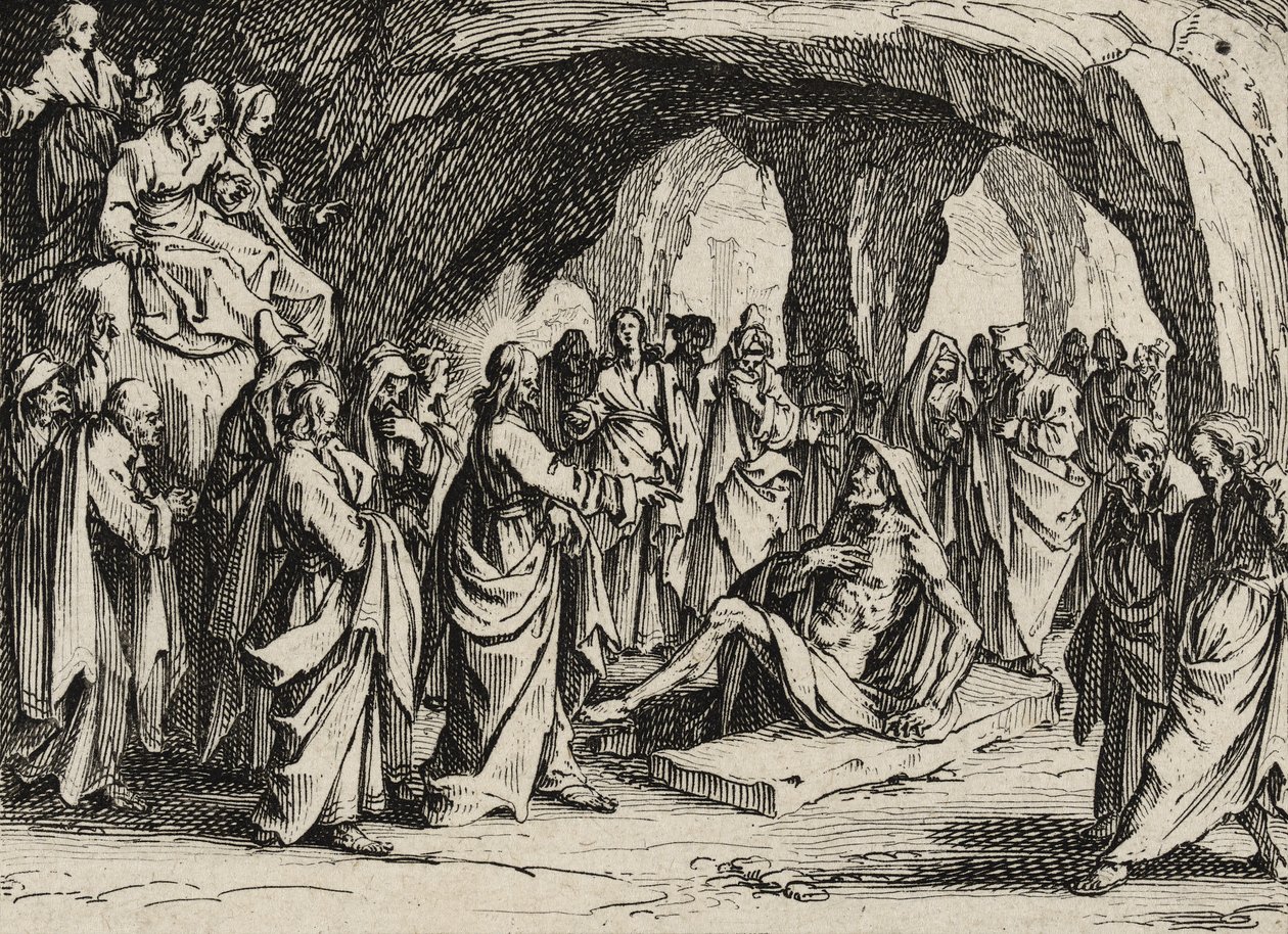 Zmartwychwstanie Łazarza, 1635 autorstwa Jacques Callot