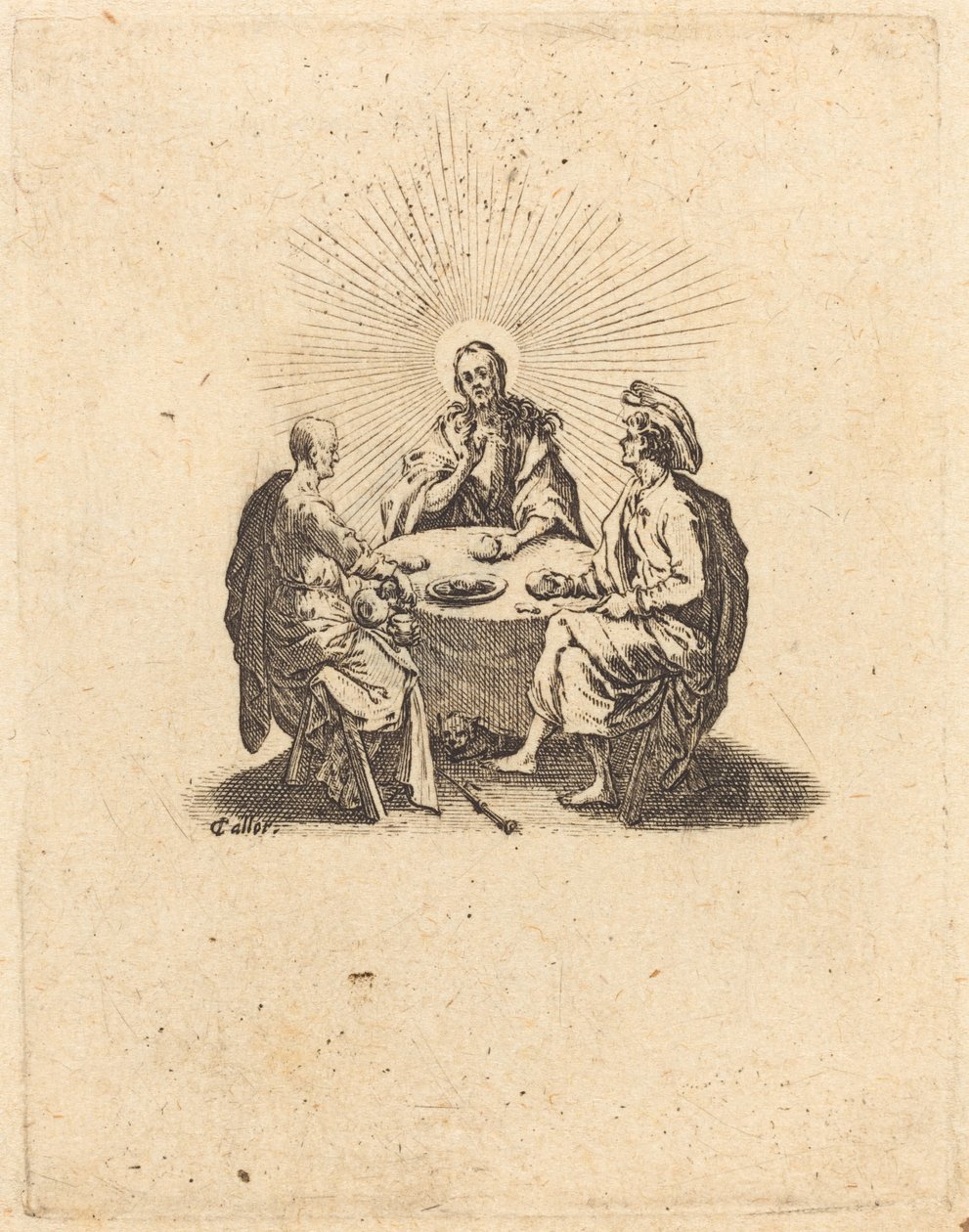 Wieczerza w Emaus, 1618. autorstwa Jacques Callot