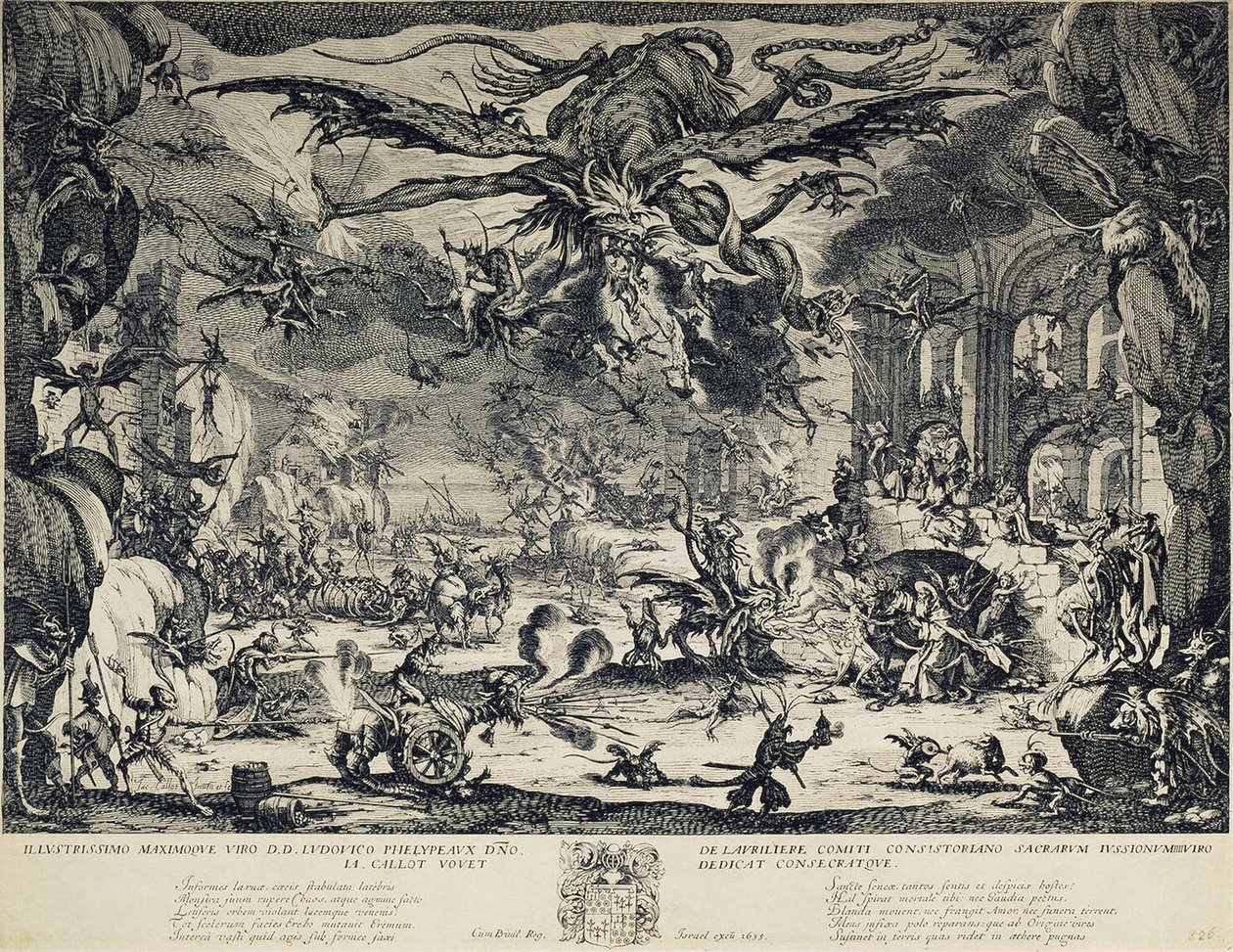 Kuszenie św. Antoniego, 1635 autorstwa Jacques Callot