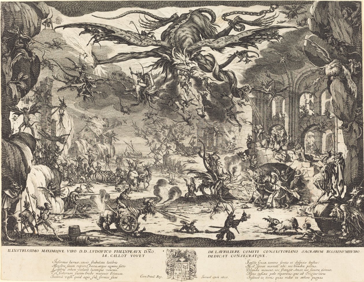 Kuszenie św. Antoniego [wersja druga] autorstwa Jacques Callot