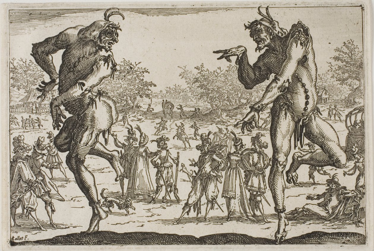 Dwa Pantalony autorstwa Jacques Callot