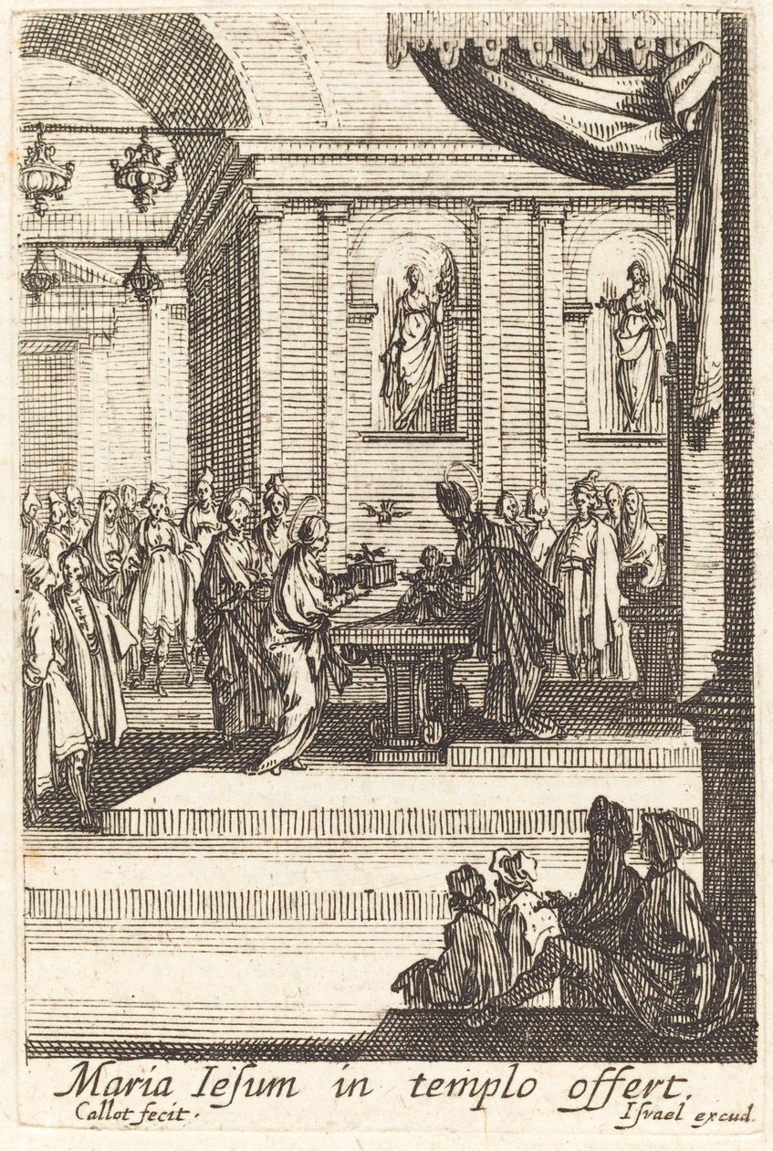 Dziewica przedstawia Jezusa w świątyni autorstwa Jacques Callot