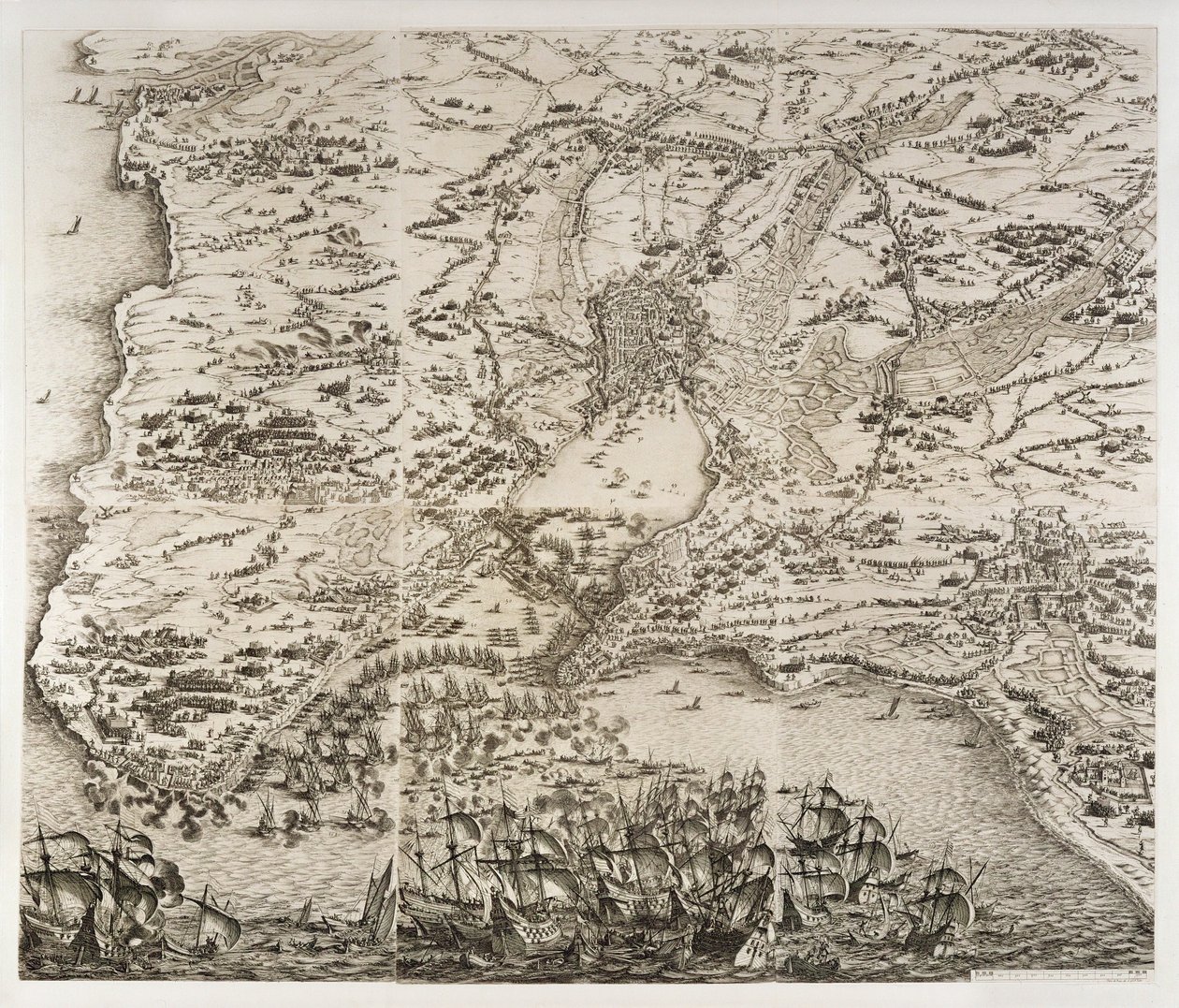 Oblężenie La Rochelle ... autorstwa Jacques Callot
