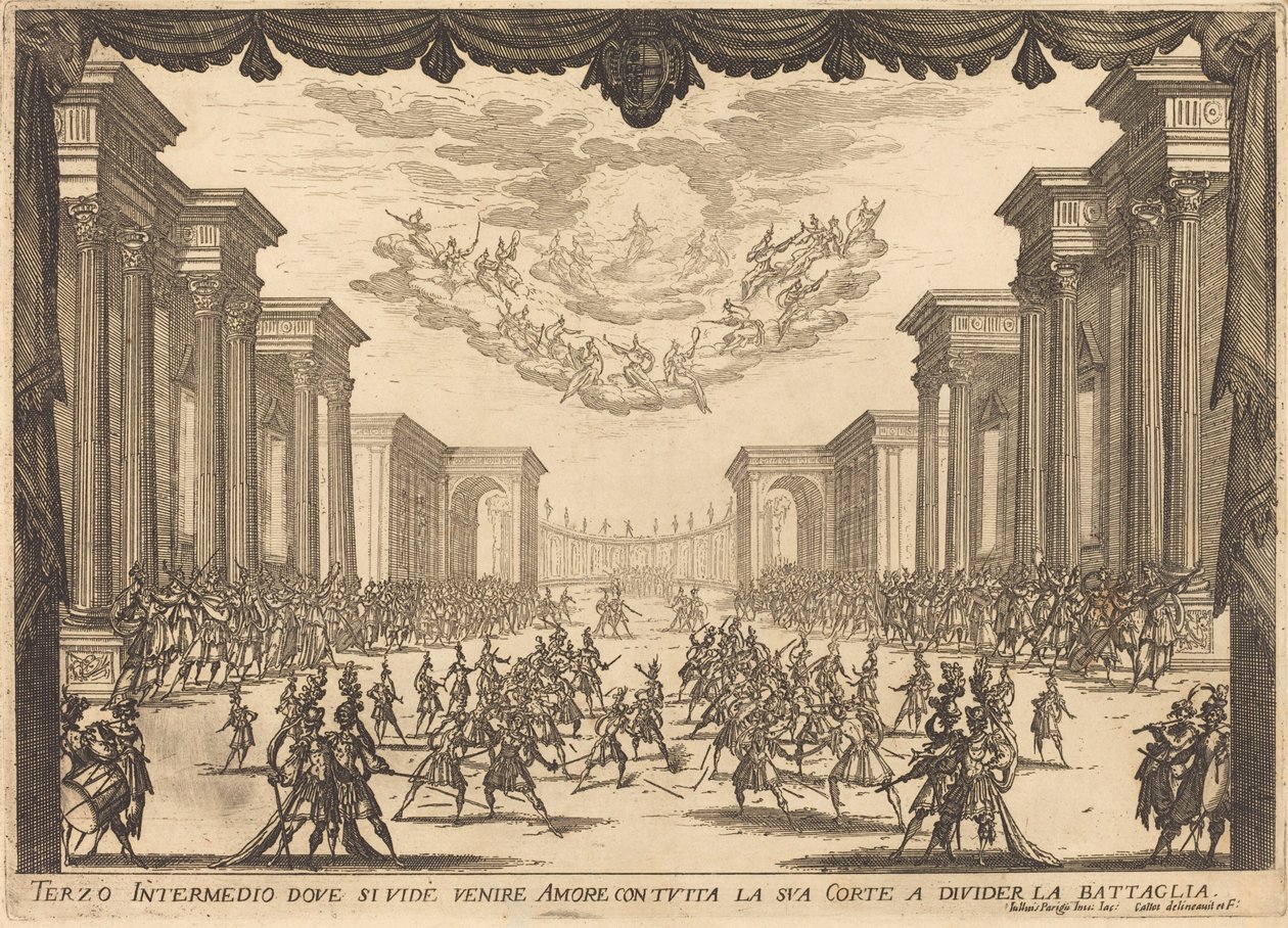 Trzecie Intermezzo, 1617. autorstwa Jacques Callot
