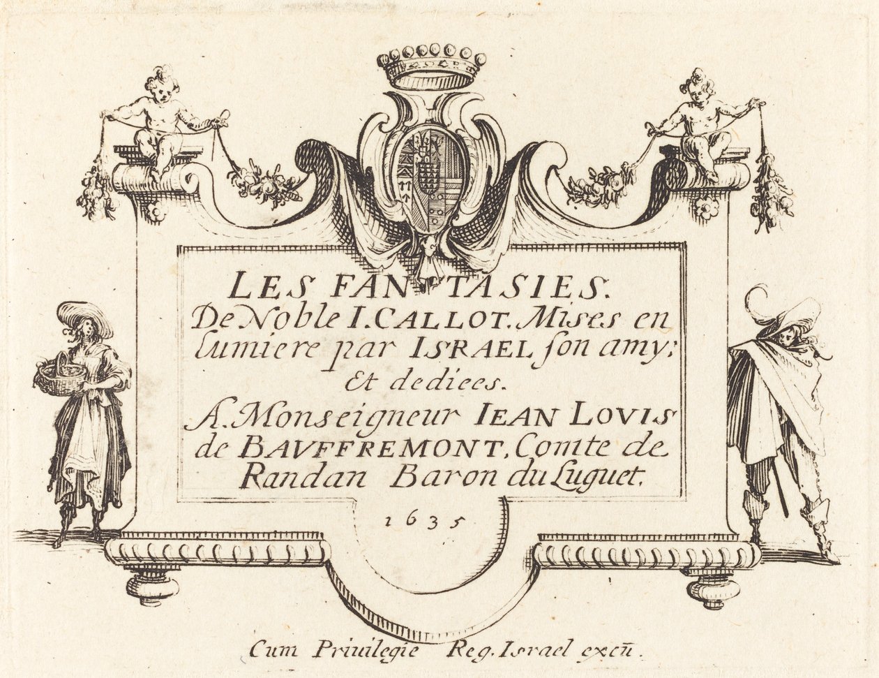 Strona tytułowa "Fantazji" autorstwa Jacques Callot