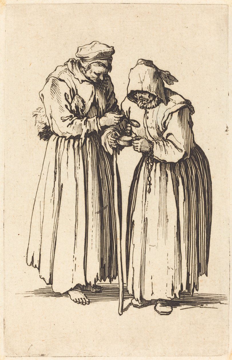 Dwie żebraczki, ok. 1930 1622. autorstwa Jacques Callot