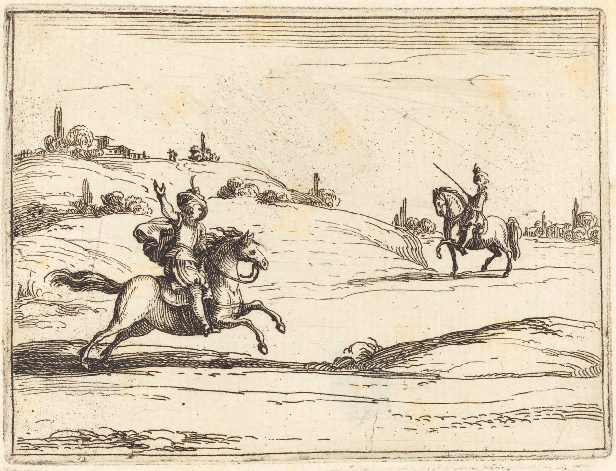 Dwóch Rycerzy autorstwa Jacques Callot