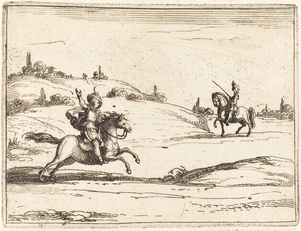 Dwóch Rycerzy autorstwa Jacques Callot
