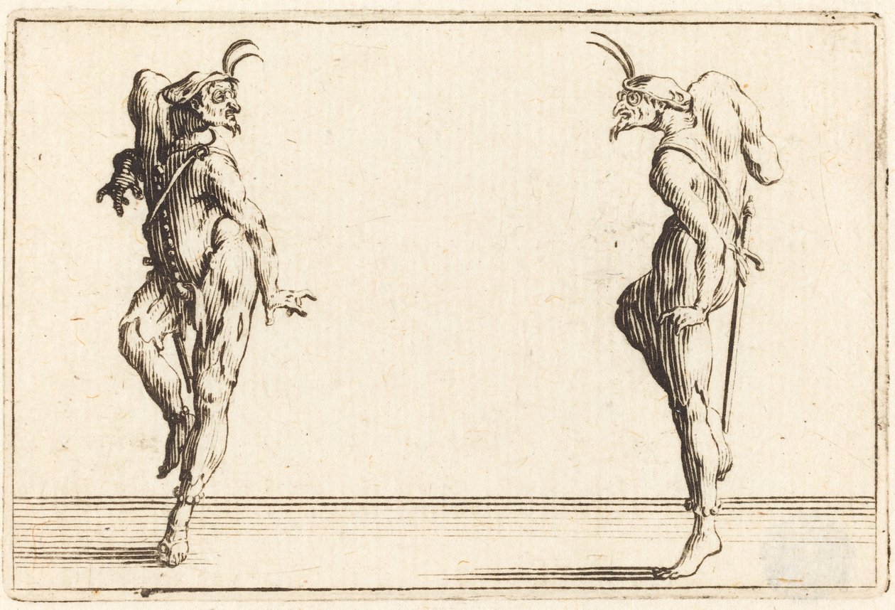 Tańczące dwa pantalony, ok. 1930 r. 1622. autorstwa Jacques Callot