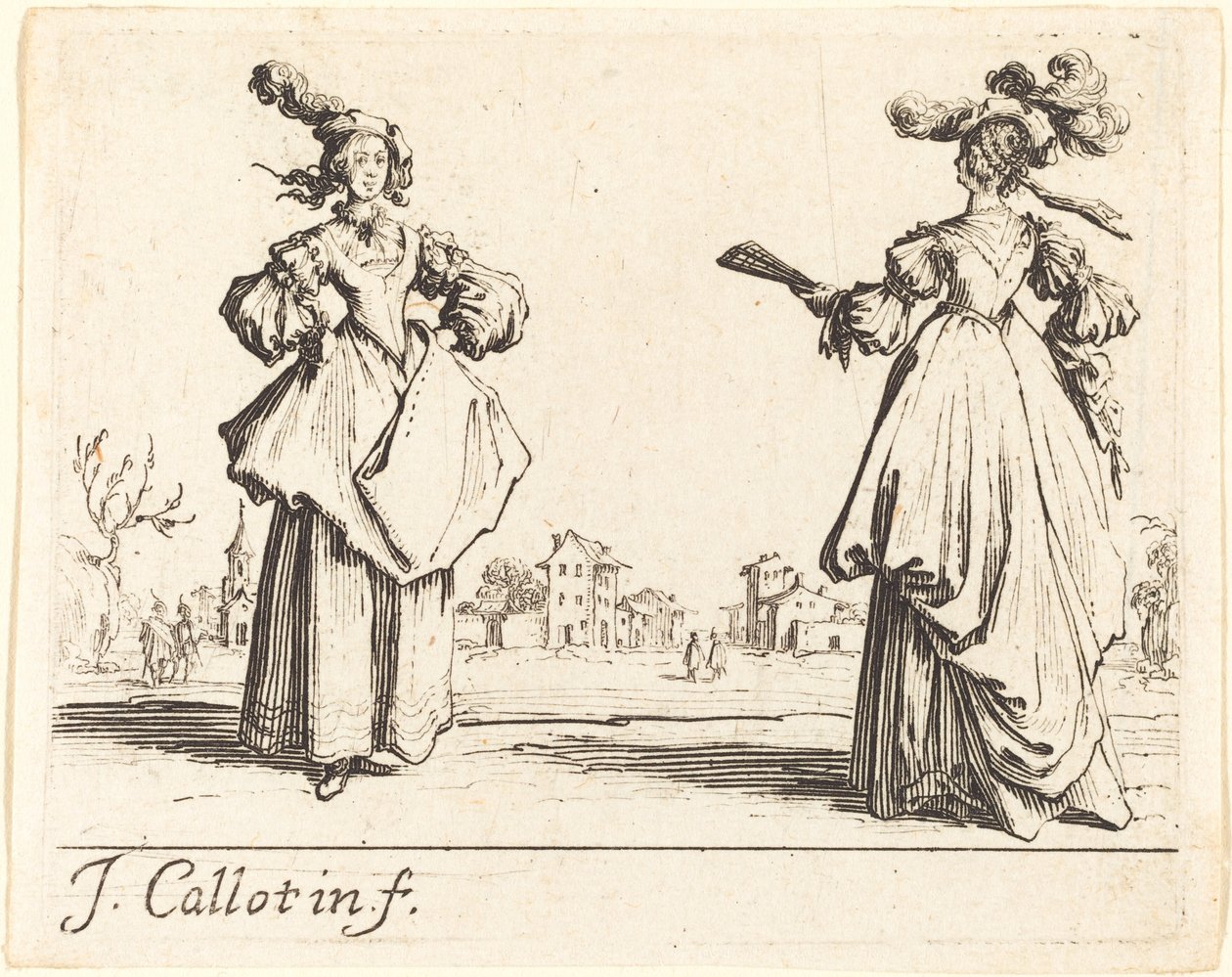 Dwie kobiety z towarzystwa autorstwa Jacques Callot