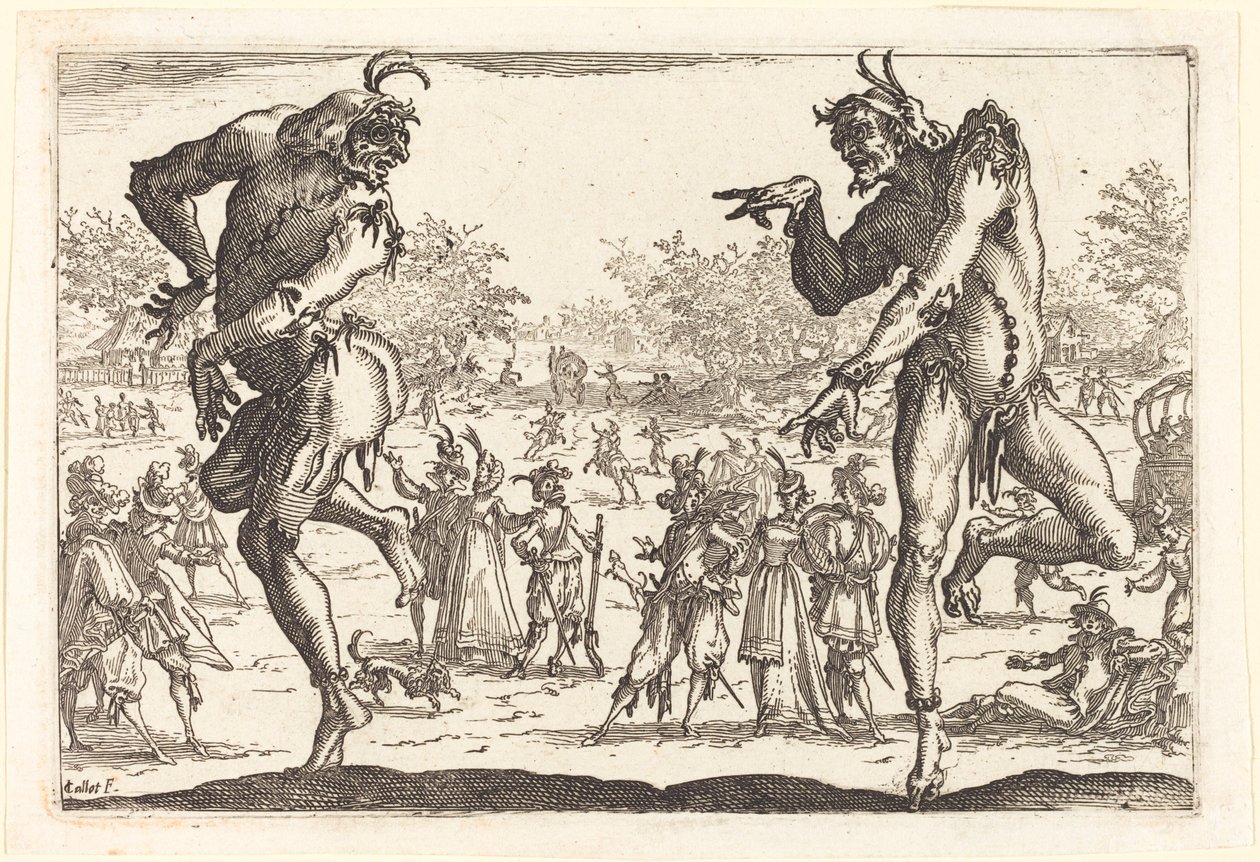 Dwa Zanni autorstwa Jacques Callot
