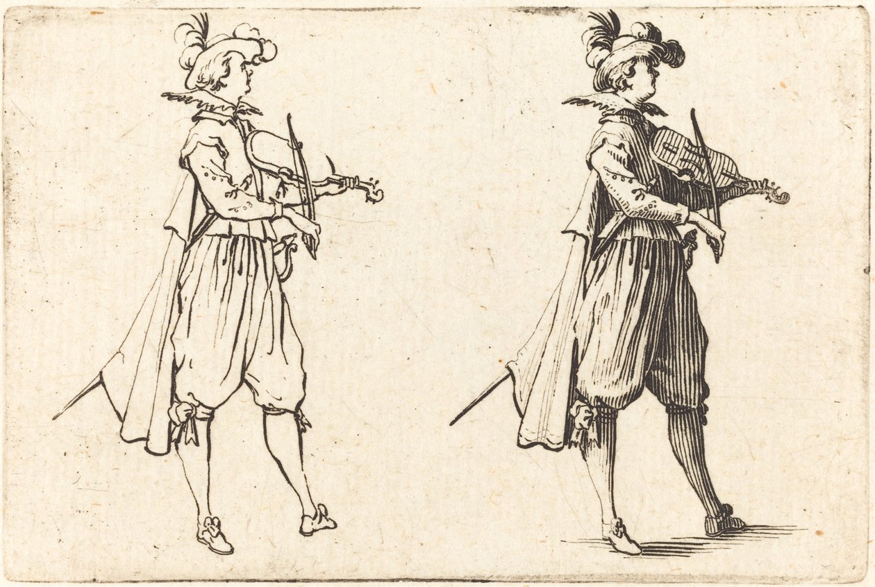 Skrzypek, ok. 1622. autorstwa Jacques Callot