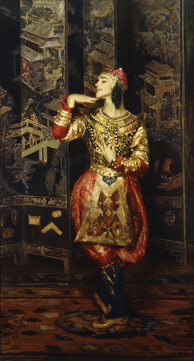 Wacław Niżyński w Danse Orientale, 1910 autorstwa Jacques Emile Blanche