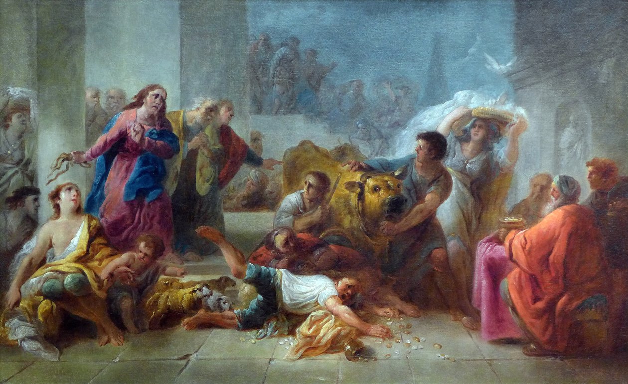 Chrystus wypędzający kupców ze świątyni autorstwa Jacques Gamelin