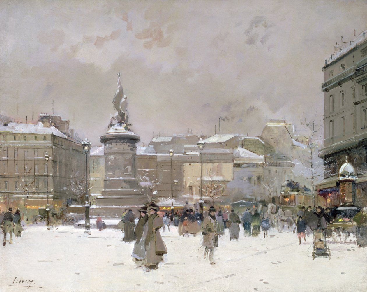 Place de Clichy (olej na panelu) autorstwa Jacques Lieven