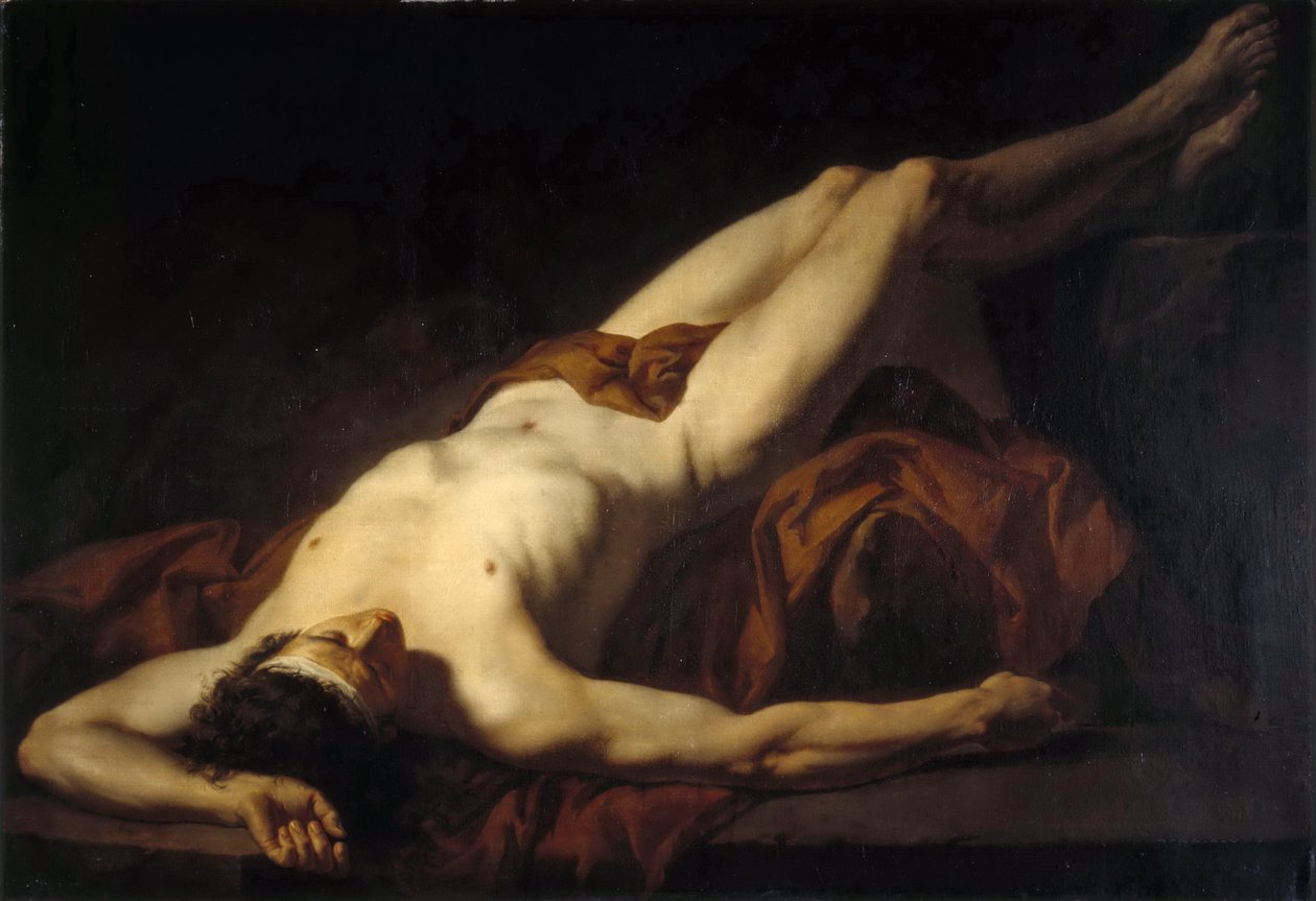 Męski nagi Hektor autorstwa Jacques Louis David