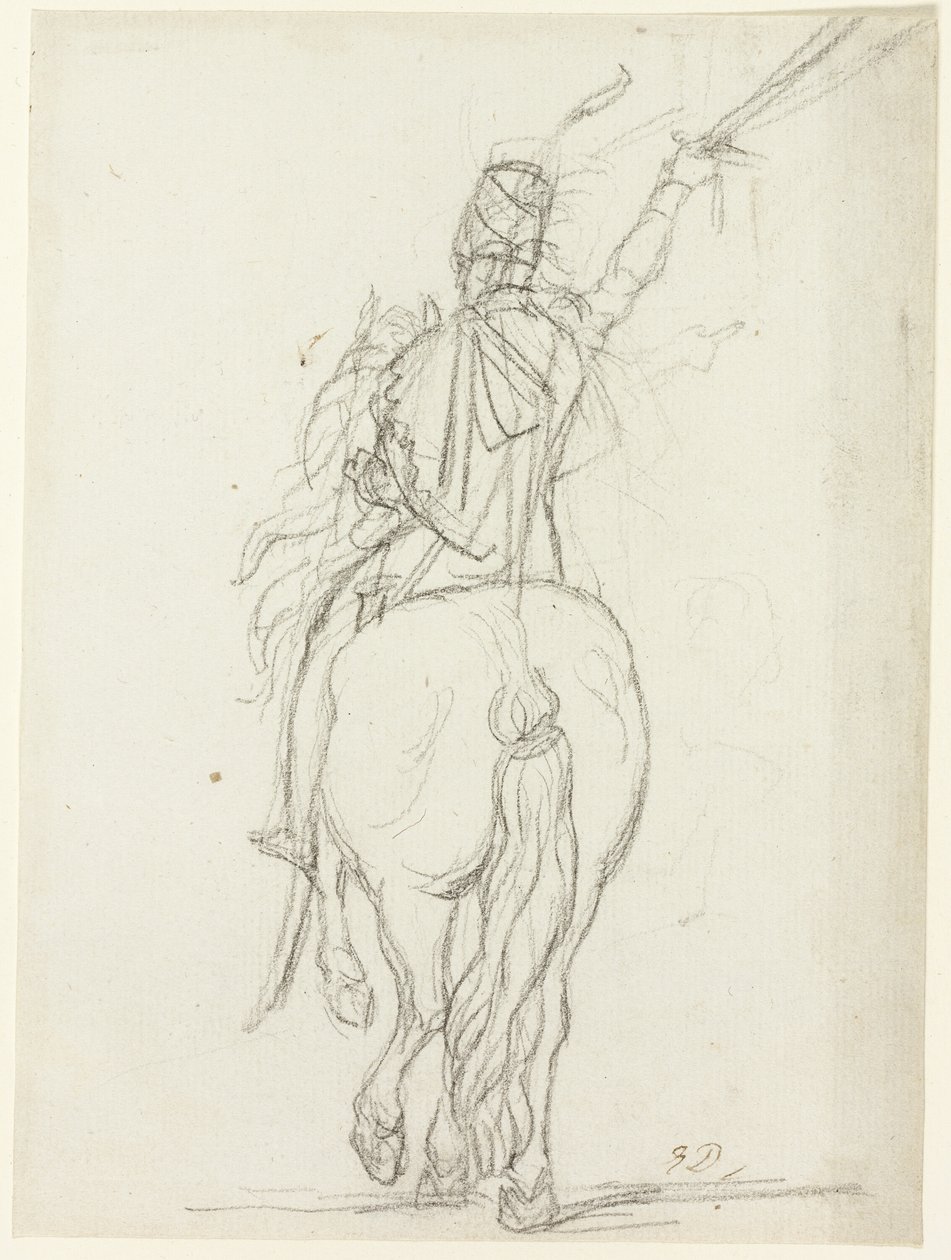 Oficer konny od tyłu autorstwa Jacques Louis David