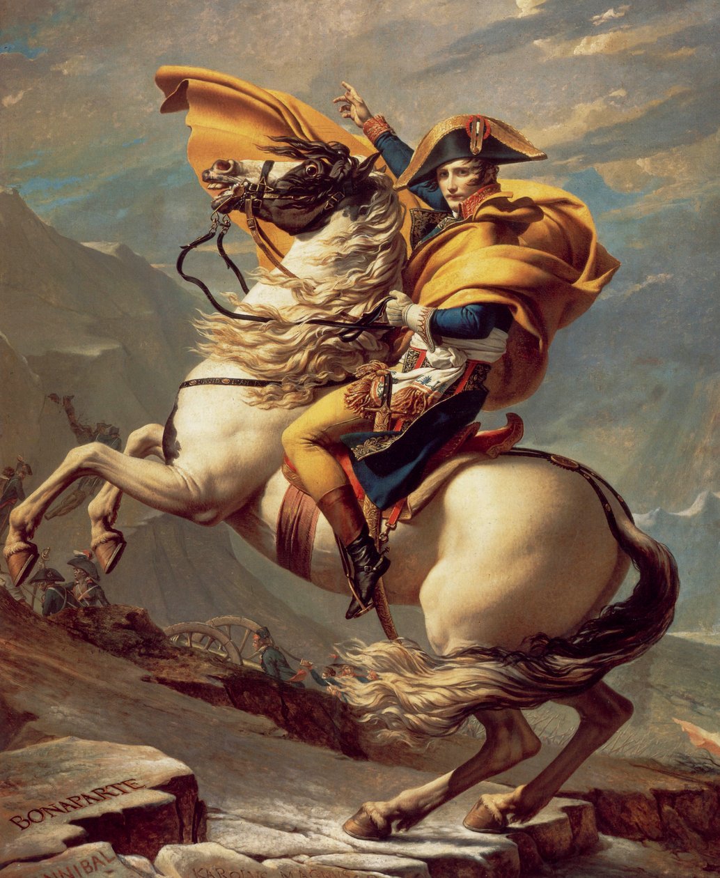 Napoleon przekraczający Alpy autorstwa Jacques Louis David