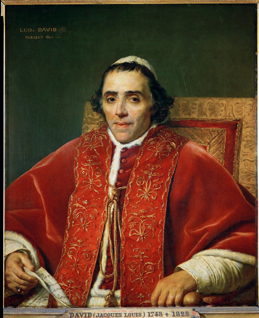 Papież Pius VII ... autorstwa Jacques Louis David