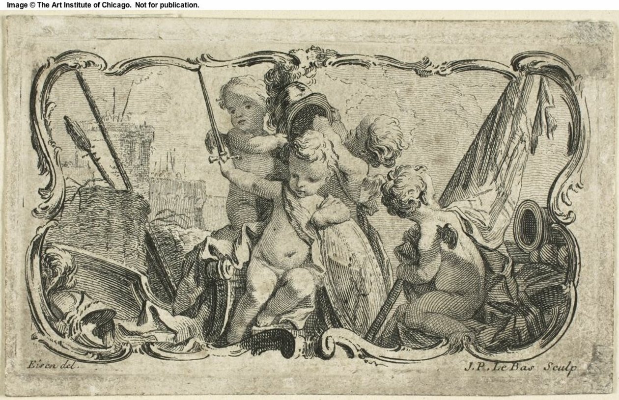 Putti na wojnie autorstwa Jacques Philippe Le Bas