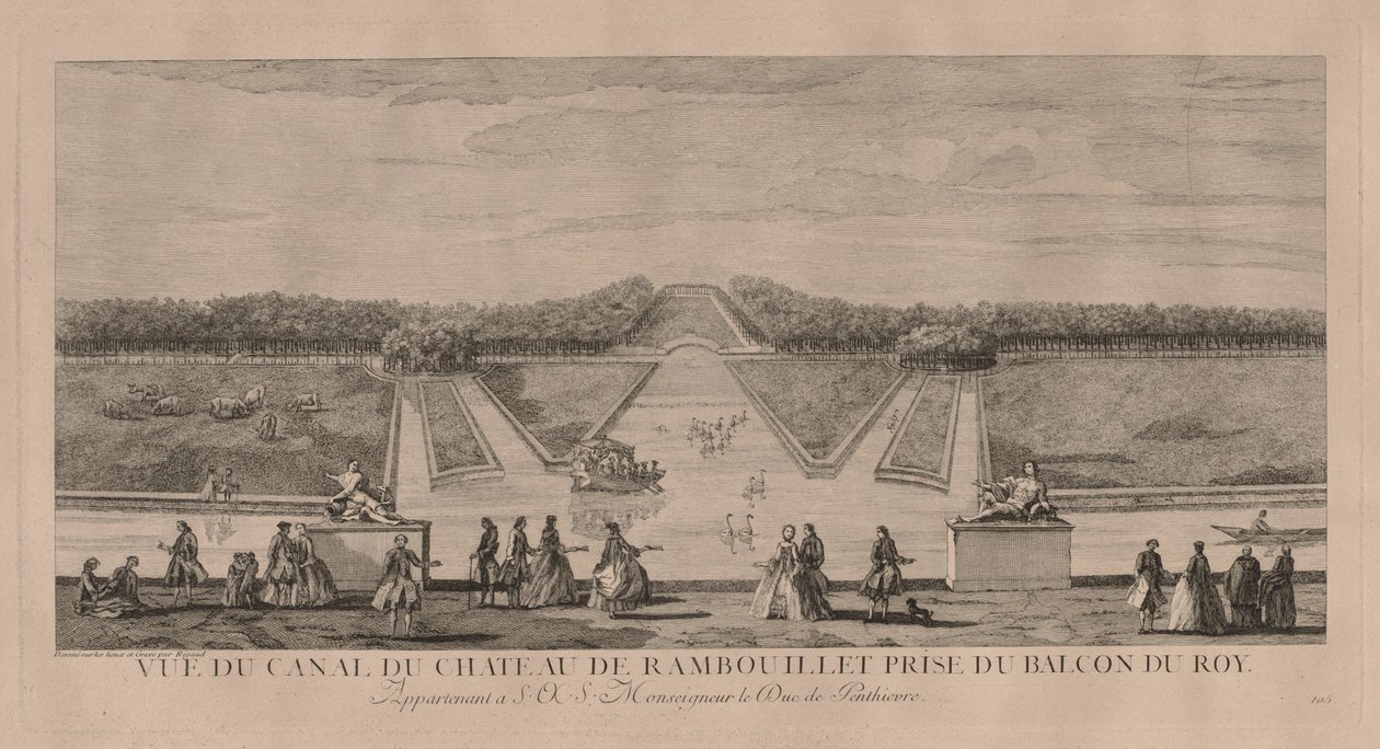 Zamek od kanału w Rambouillet. autorstwa Jacques Rigaud