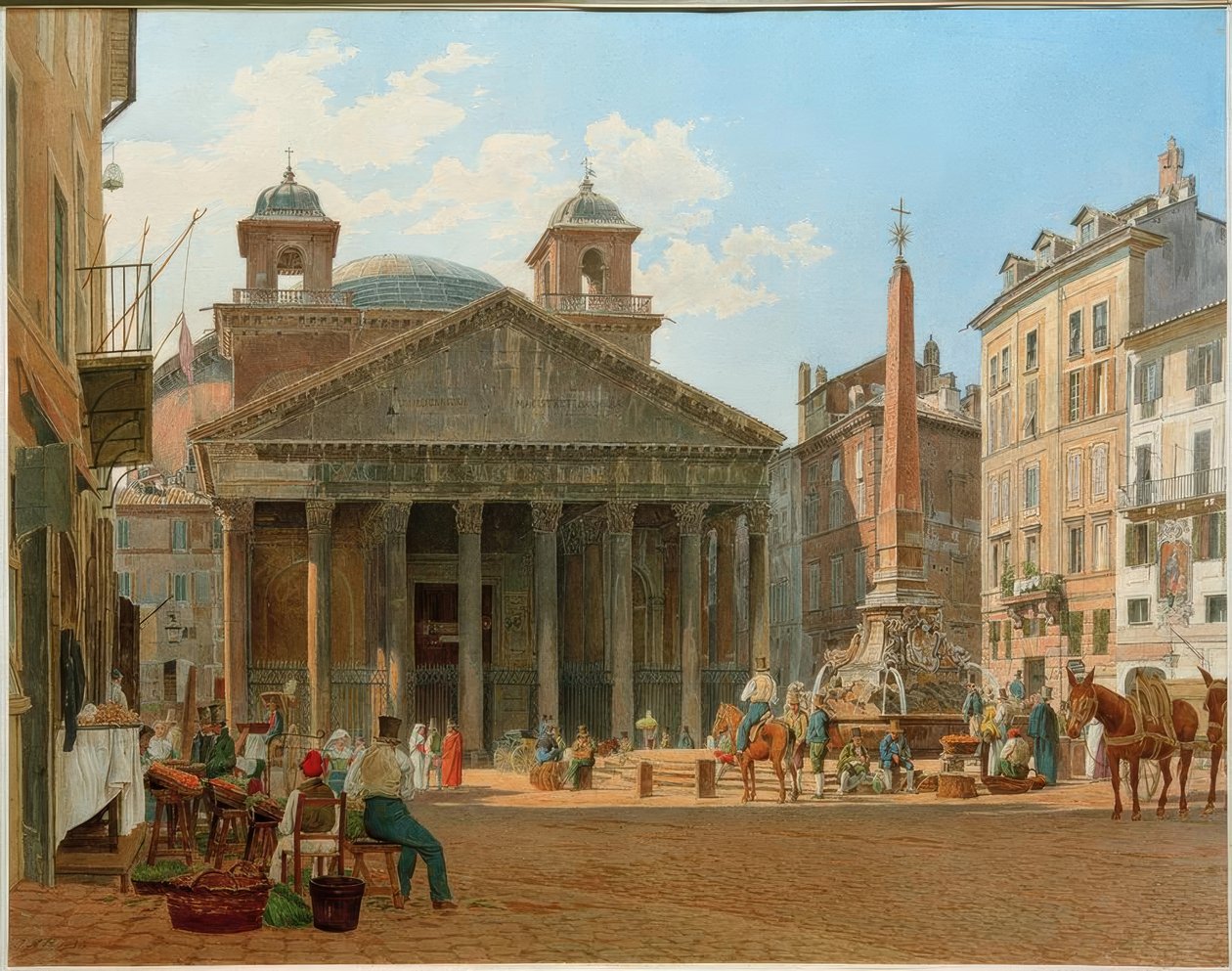 Das Pantheon und die Piazza della Rotonda w Rom autorstwa Jakob Alt