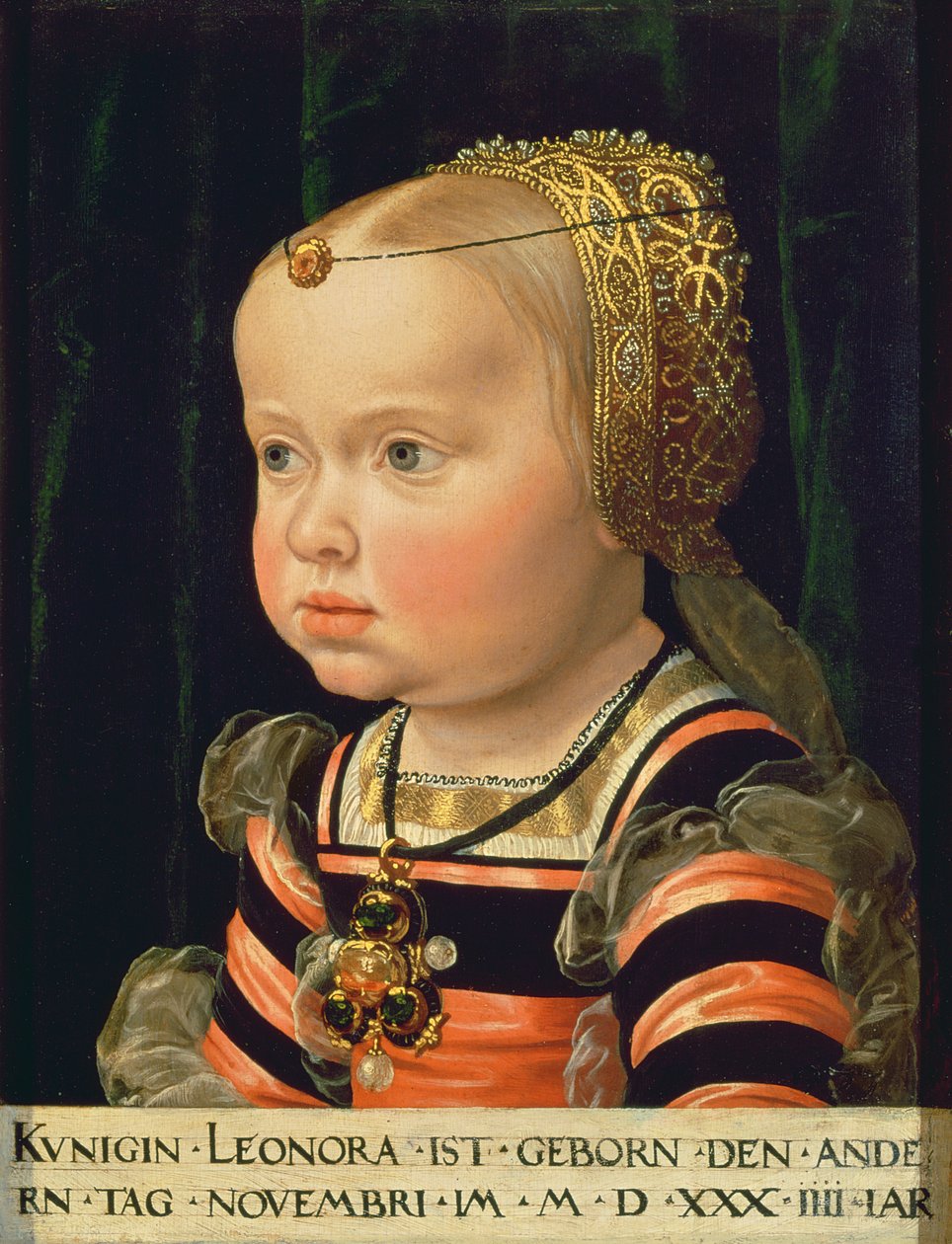 Arcyksiężna Eleonora Mantui (1534-94), lat 2 (panel) autorstwa Jakob Seisenegger