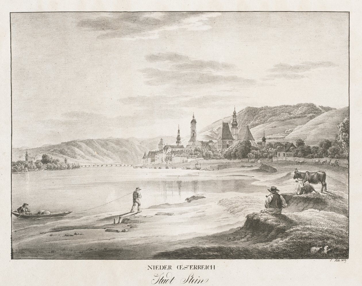 Dolna Austria, miasto Stein autorstwa Jakob Alt