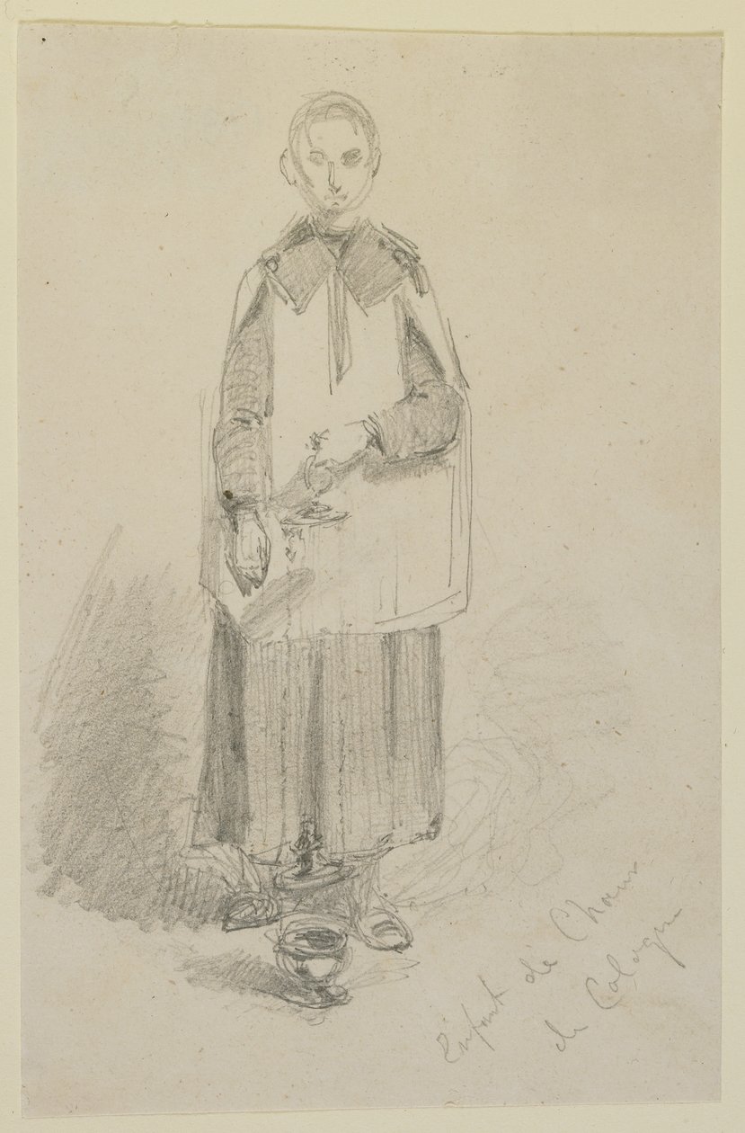 Dziecięce Chór Koloński, 1858 (ołówek na białym papierze) autorstwa James Abbott McNeill Whistler