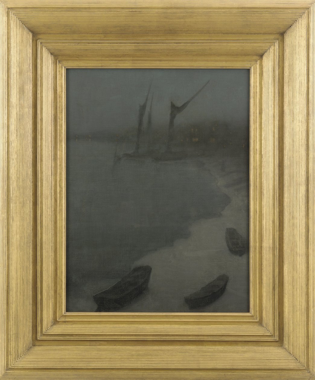 Nokturn: Szary i srebrny - Chelsea Embankment, zima, ok. 1879 r. autorstwa James Abbott McNeill Whistler