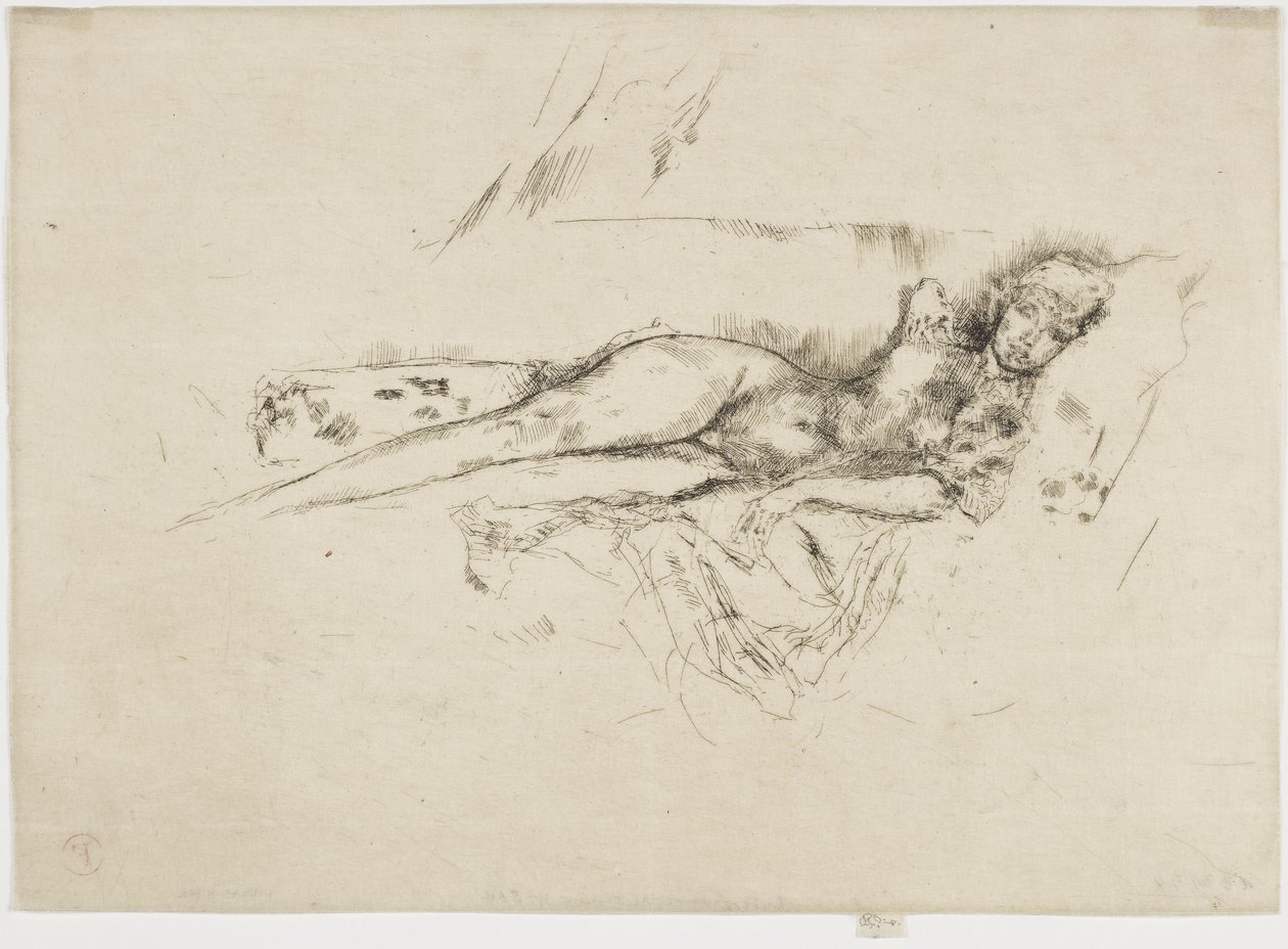 Akt postać leżąca, ok. 1885-88 (akwaforta na papierze) autorstwa James Abbott McNeill Whistler