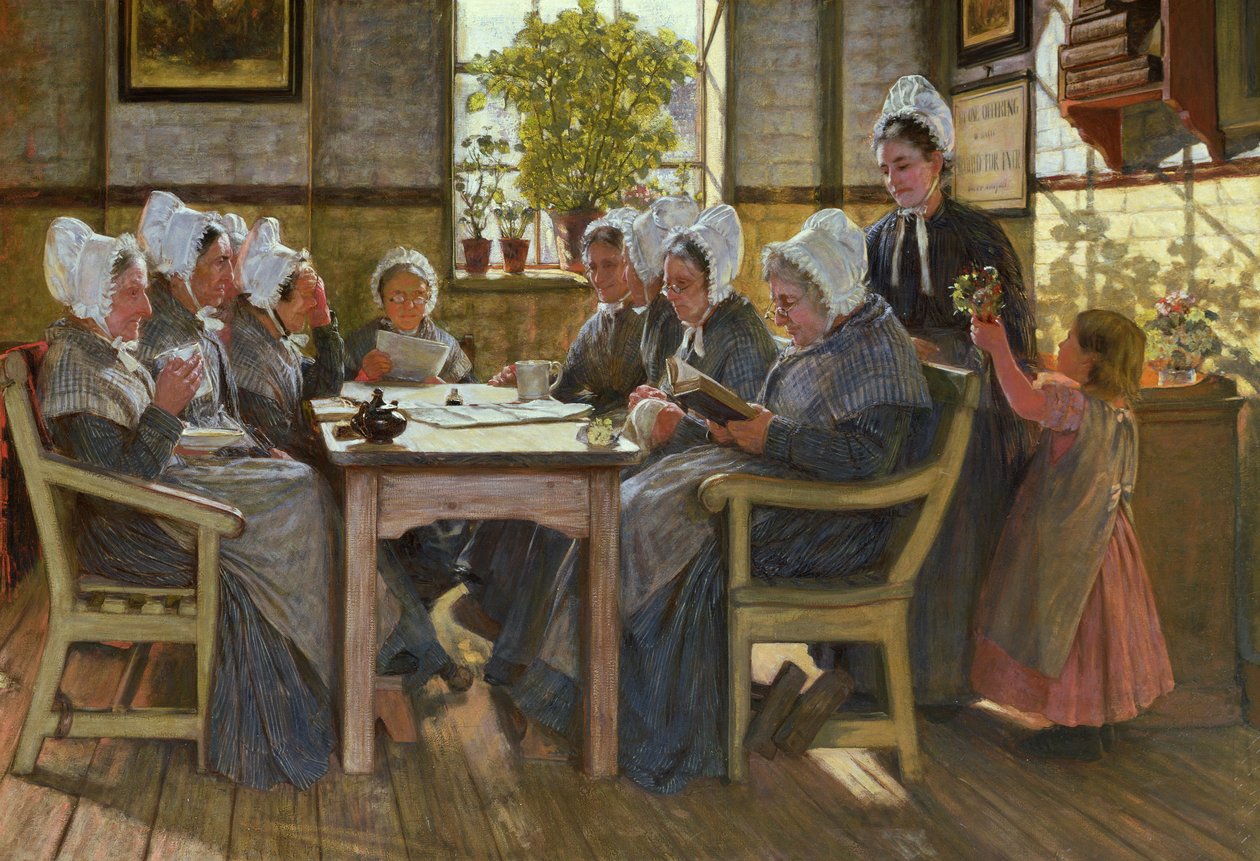 Nasi biedni: czytanie Biblii, Chelsea Workhouse, 1878 autorstwa James Charles