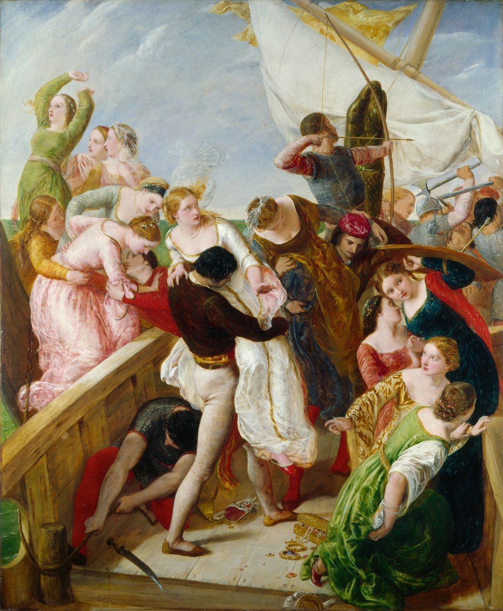 Ratunek narzeczonych z Wenecji, 1851 autorstwa James Clarke Hook