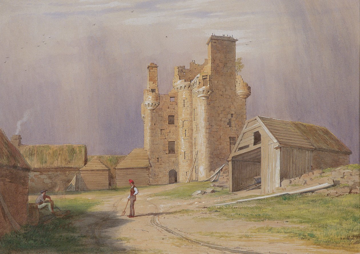 Zamek Tillycairn, lata 40. XIX wieku autorstwa James Giles