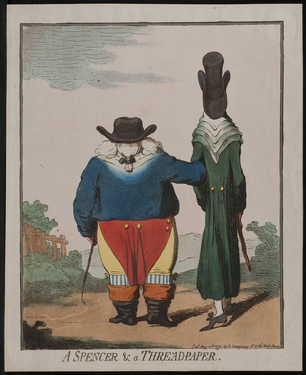 Spencer i papier do wątku, 1792 autorstwa James Gillray