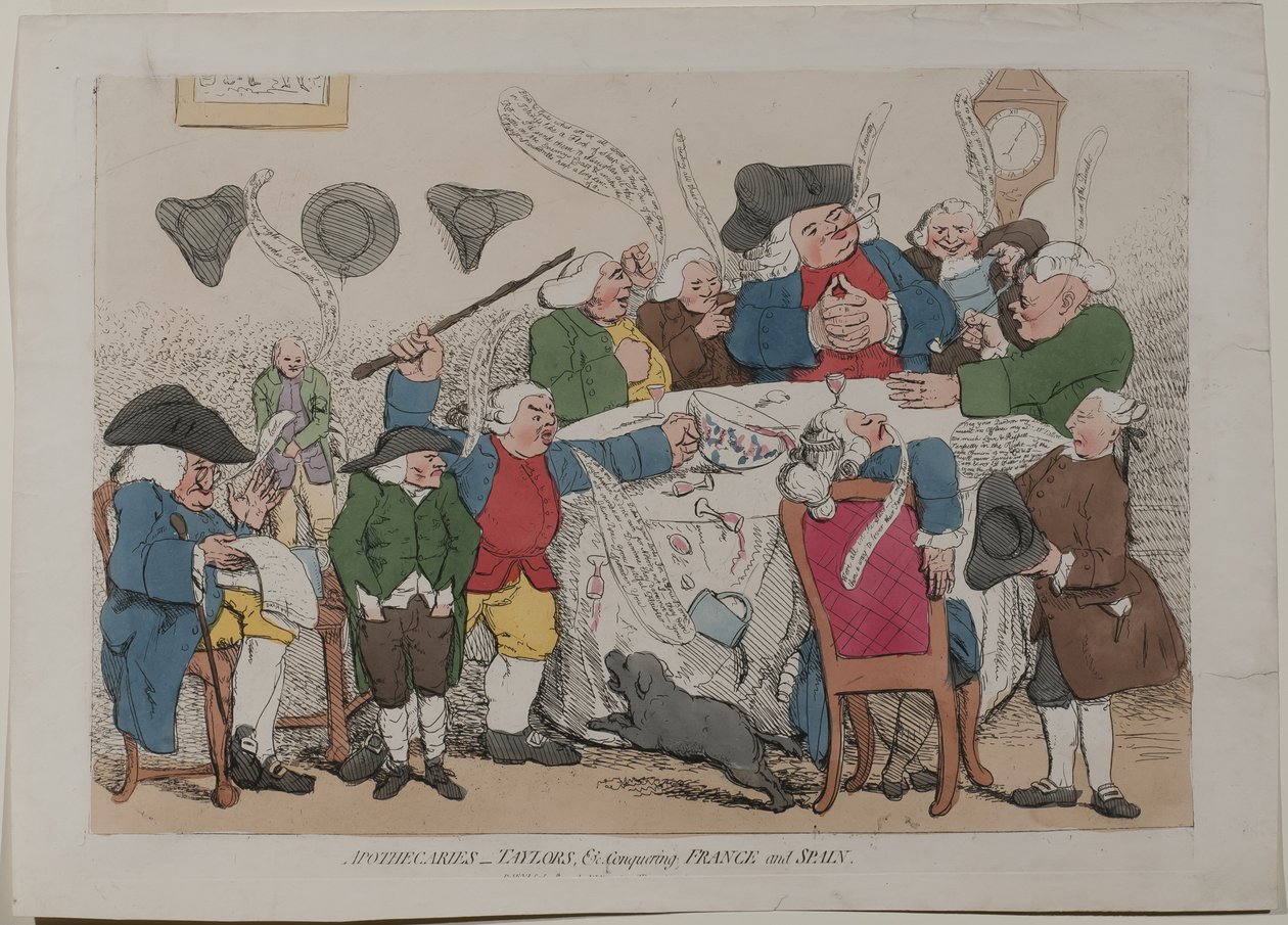 Aptekarze Taylors podbijają Francję i Hiszpanię. autorstwa James Gillray