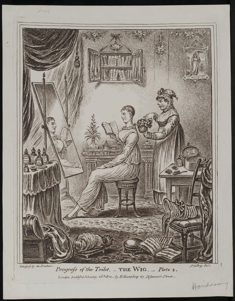 Postęp toalety - Peruka autorstwa James Gillray