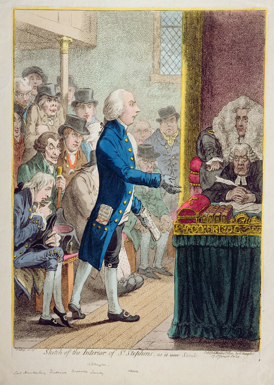 Szkic wnętrza kościoła św. autorstwa James Gillray