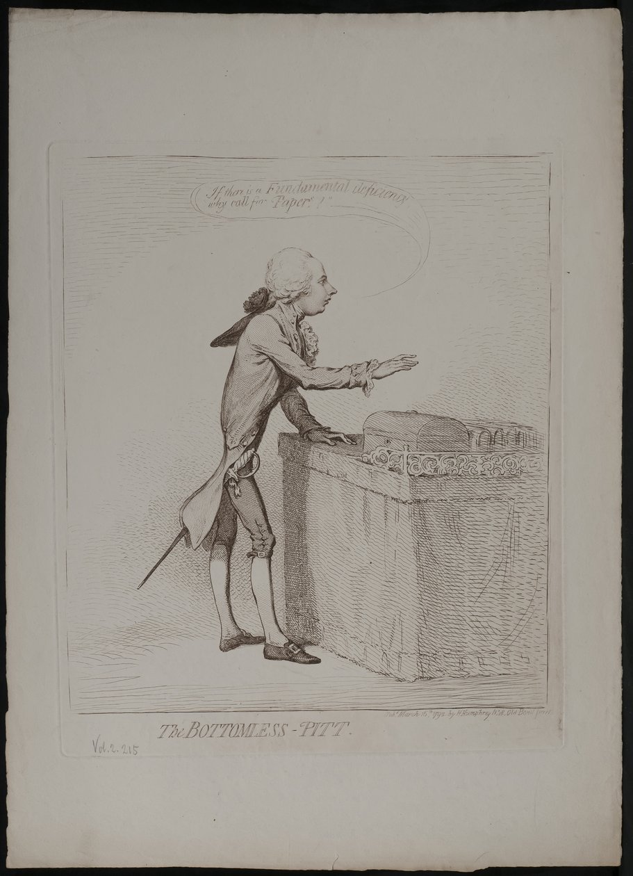 Pitt bez dna, 1792 autorstwa James Gillray