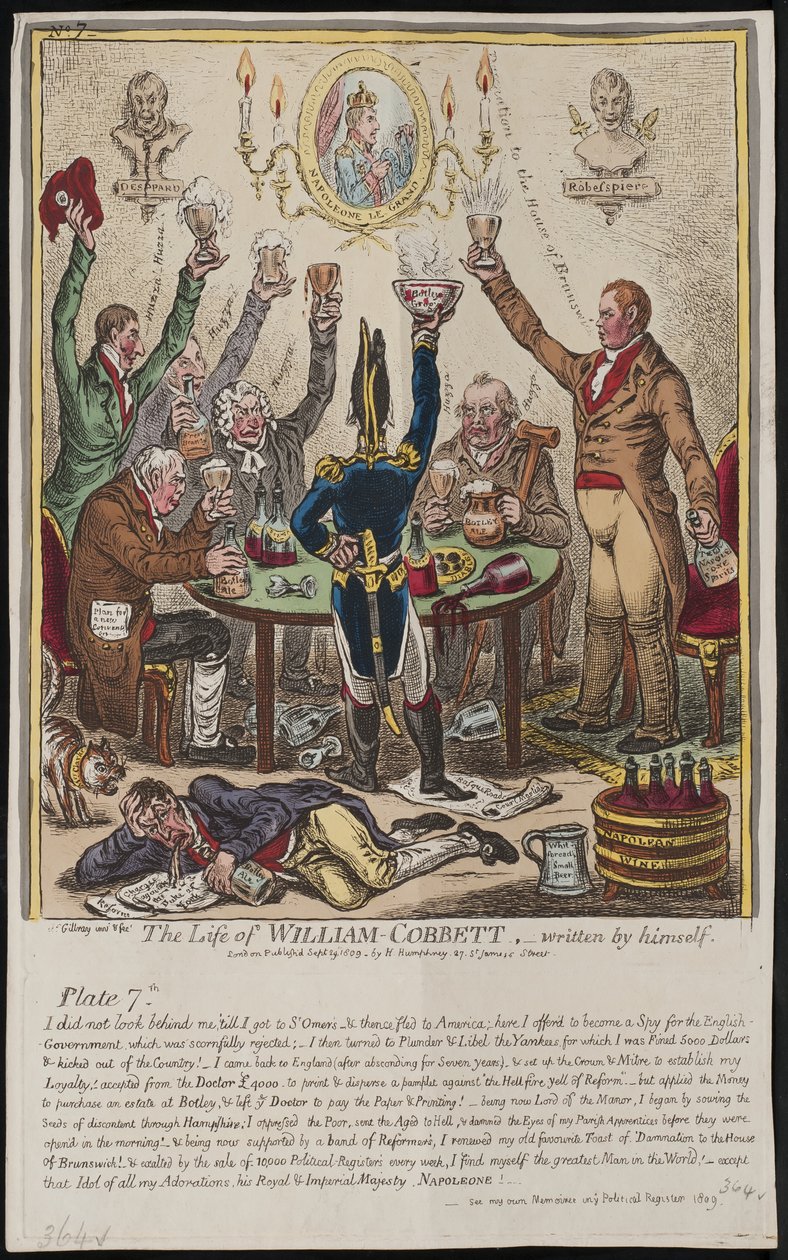 Życie Williama Cobbetta, napisane przez niego samego, 1809 autorstwa James Gillray