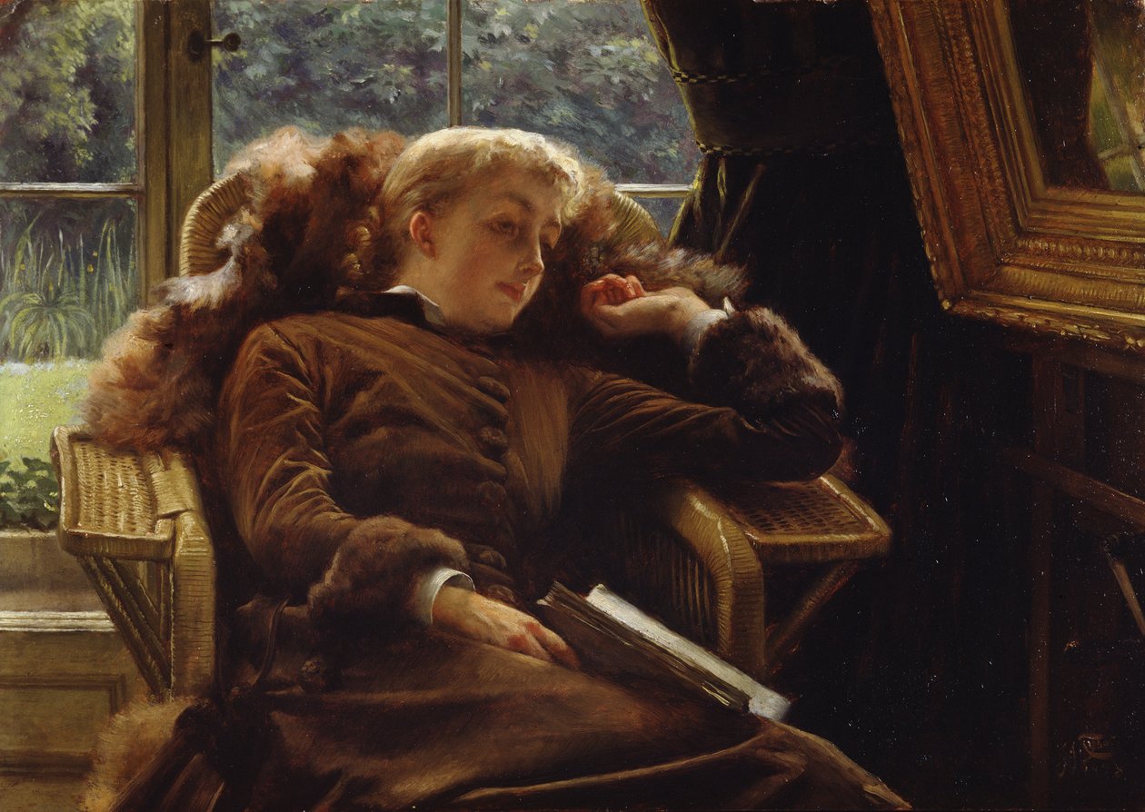 ریوری: آغلې نیوټن په یوه چوکۍ کې ناست autorstwa James Jacques Joseph Tissot